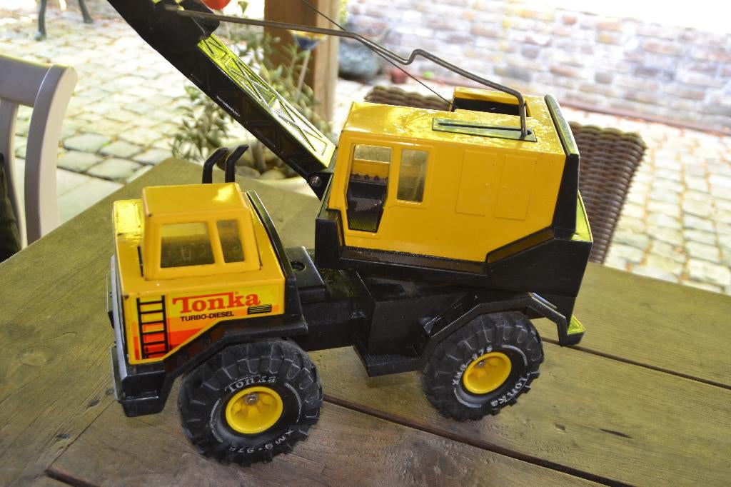 Prachtige vintage metalen Tonka kraanwagen, Ophalen of Verzenden