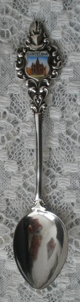 Oud zilveren lepeltje Barcelona (O-BLD), Ophalen of Verzenden, Zilver
