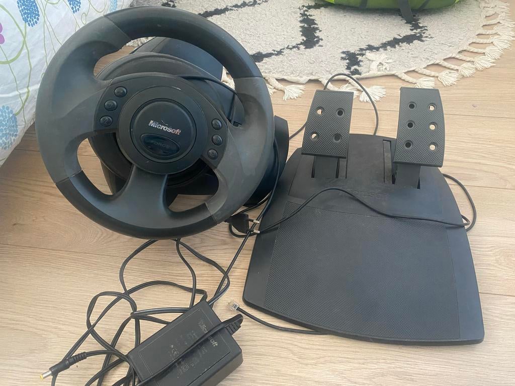 Microsoft sidewinger Force Feedback wheel, Gebruikt, 1 speler, Racen en Vliegen, Ophalen of Verzenden