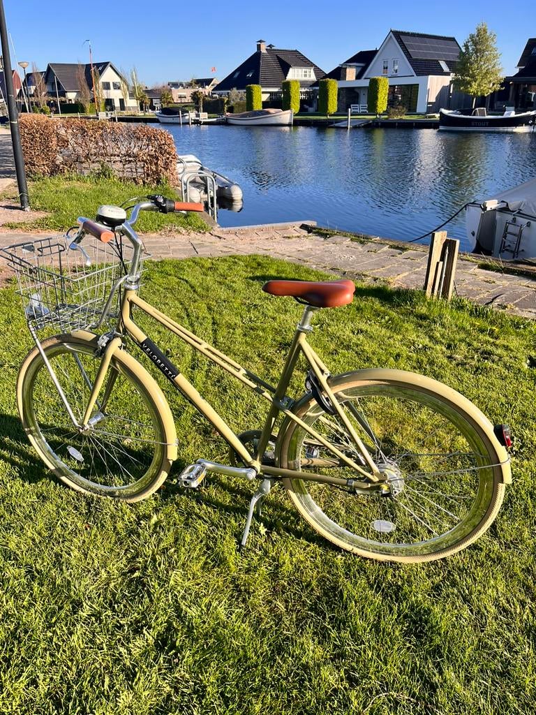 Prachtige Veloretti damesfiets (Caféracer Desert Moss), 51 tot 55 cm, Ophalen of Verzenden, Schijfrem, Jaren '60 of nieuwer