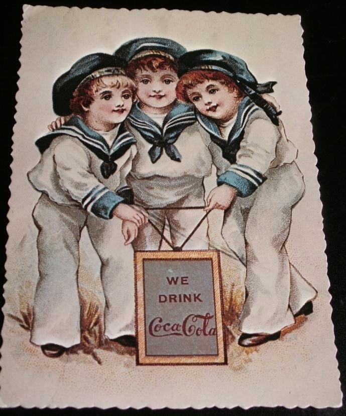 1 gelopen ansichtkaart Coca-Cola affiche 1894 Coca-Cola, Verzamelen, Merken en Reclamevoorwerpen, Ophalen of Verzenden, Gebruikt