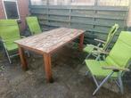 Gratis af te halen: Complete tuinset met stoelen en kussens, Ophalen, 4 zitplaatsen, Gebruikt, Eettafel