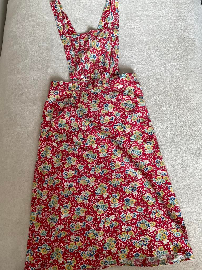 Vintage schort, Huis en Inrichting, Keuken | Textiel, Ophalen of Verzenden, Gebruikt, Rood, Schort