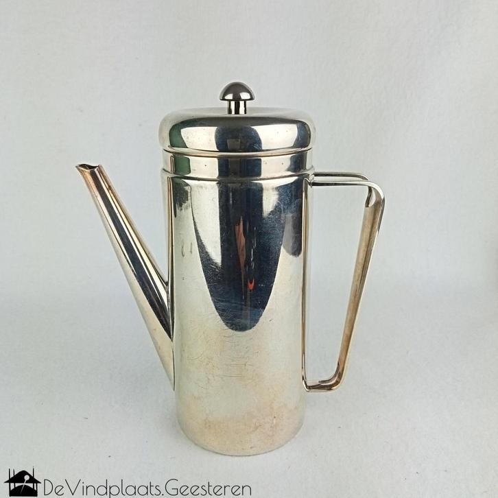 Midcentury design verzilverde koffiepot PM Italy, Antiek en Kunst, Curiosa en Brocante, Ophalen of Verzenden
