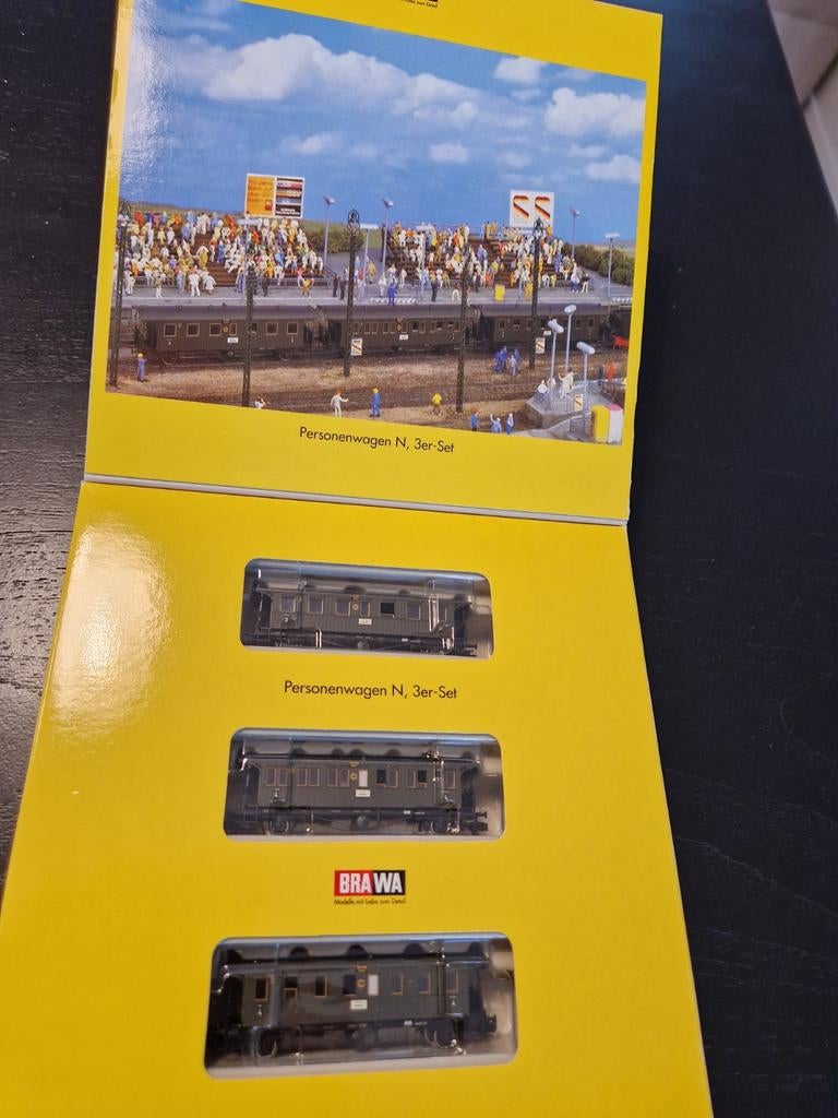 Brawa personenwagon 3 delige set ovp 1850, Hobby en Vrije tijd, Modeltreinen | N-Spoor, Overige merken, Gelijkstroom, Wagon, Ophalen of Verzenden