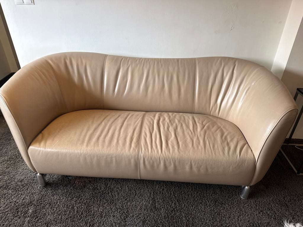 Rolf Benz design leren bank  170 cm breed - Zeer nette staat, Ophalen, 150 tot 200 cm, Tweepersoons, Zo goed als nieuw