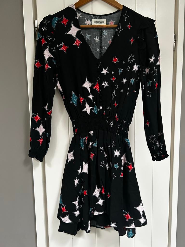 Wanderlust Amsterdam jurk met sterrenprint, Zwart, Nieuw, Ophalen of Verzenden, Maat 34 (XS) of kleiner
