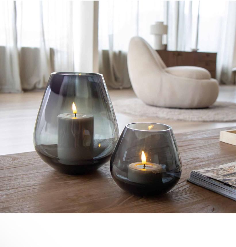 Smokey Black vazen, Huis en Inrichting, Woonaccessoires | Kandelaars en Kaarsen, Ophalen, Zo goed als nieuw, Metaal, Minder dan 25 cm