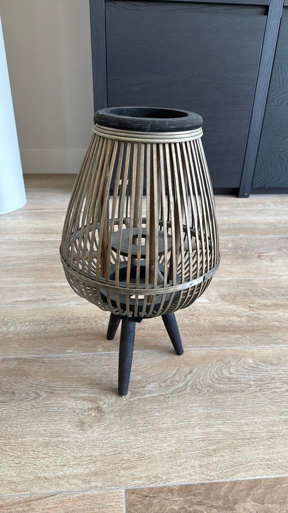 Windlicht bamboe, Ophalen, Zo goed als nieuw, Hout, Minder dan 50 cm