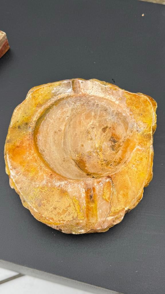 Vintage asbak van ruwe steen, Ophalen of Verzenden