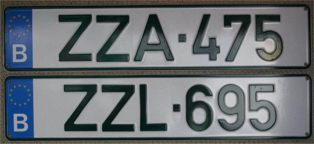 2 kentekenplaten Begie proefrit, Verzamelen, Ophalen of Verzenden, Zo goed als nieuw, Auto's