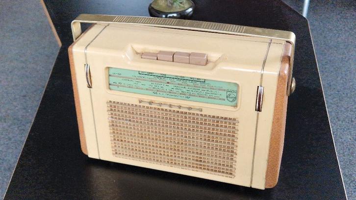 PHILIPS L3X80T transistor radio uit 1958, Antiek en Kunst, Antiek | Tv's en Audio, Ophalen of Verzenden