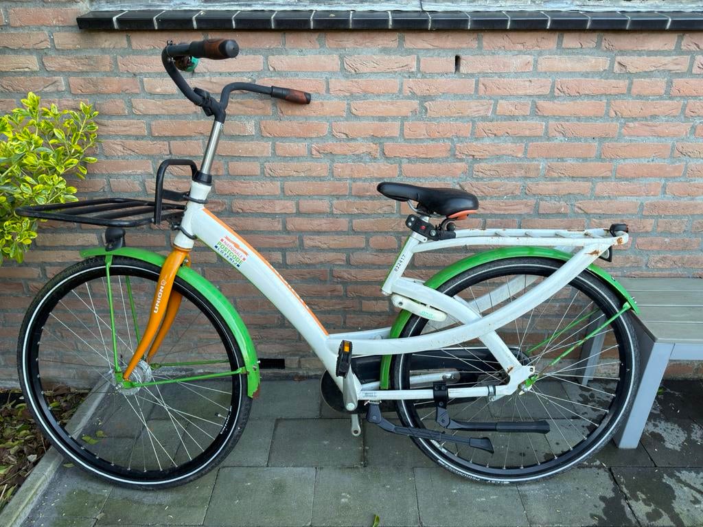Union Transportfiets - Wit/Groen/Oranje, Overige merken, Terugtraprem, Ophalen of Verzenden, 53 tot 56 cm