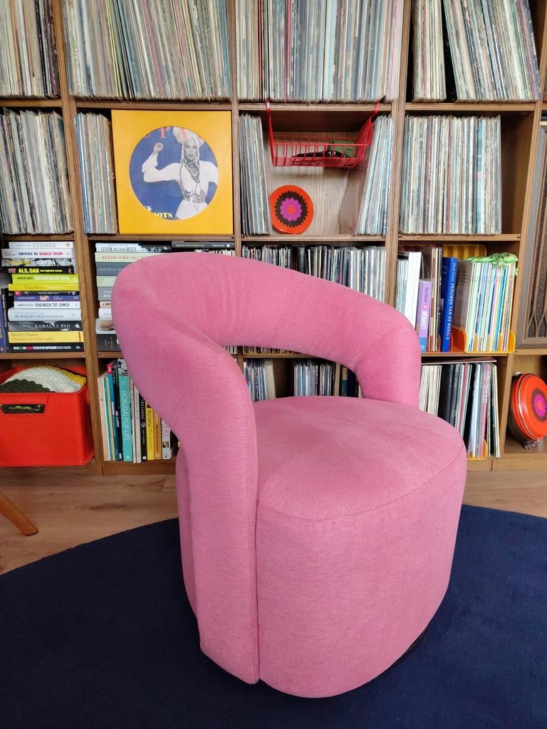 Draai fauteuil Sofa company model Judi, kleur bubble gum, Huis en Inrichting, Fauteuils, Ophalen, 75 tot 100 cm, Zo goed als nieuw