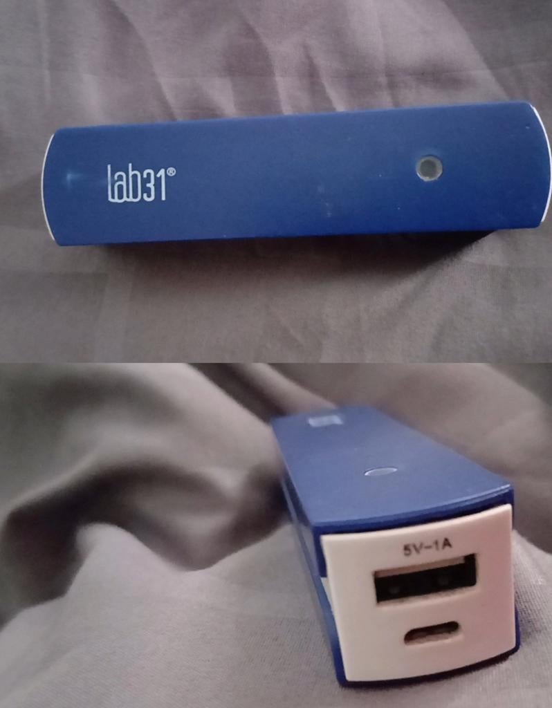 Lab31 Powerbank 5V-1A - Blauw, Telecommunicatie, Ophalen, Gebruikt, Lab31