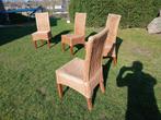 6 rotan stoelen tegen aannemelijk bod, Huis en Inrichting, Stoelen, Ophalen, Gebruikt, Bruin, Riet of Rotan