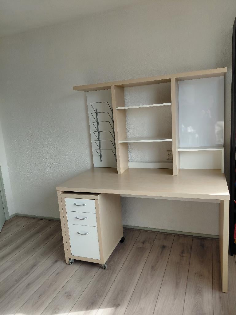 bureau met verrijdbaar ladenblok, Huis en Inrichting, Bureaus, Ophalen, Gebruikt