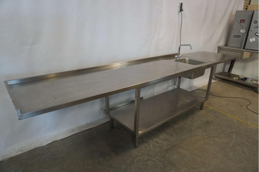 RVS werktafel spoeltafel aanvoertafel afvoertafel horeca, Zakelijke goederen, Horeca | Keukenapparatuur, Niet ingevuld, Gebruikt