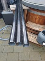 Heras Hekwerk Buizen - Zwarte Metalen Palen, Ophalen, 2 tot 4 meter, 60 tot 80 mm, Zo goed als nieuw