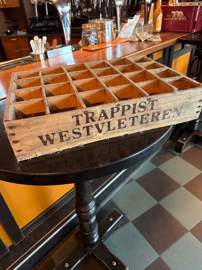 Vintage Trappist Westvleteren houten bierkrat, Ophalen of Verzenden, Gebruikt
