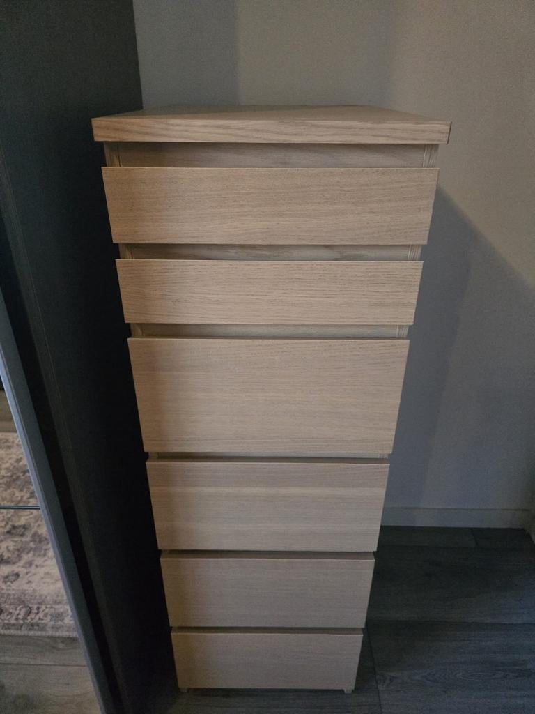 IKEA MALM ladekast met 6 lades, Huis en Inrichting, 5 laden of meer, Zo goed als nieuw, Minder dan 100 cm, 25 tot 50 cm