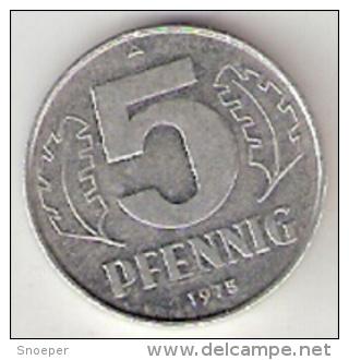 DDR 5 pfennig 1975a km 9.1 unc, Postzegels en Munten, Munten | Europa | Niet-Euromunten, Verzenden, Duitsland, Losse munt