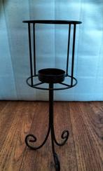 Zwarte metalen waxinelichthouder, Ophalen, Gebruikt, 25 tot 50 cm, Zwart