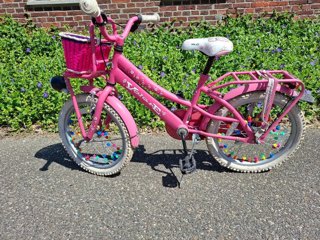 Leuke roze meisjes fiets, Fietsen en Brommers, Fietsen | Meisjes, Ophalen, Gebruikt, 18 inch, Volare