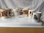 Koninklijk Huis: 1 glas en 6 bekers, Verzamelen, Koninklijk Huis en Royalty, Ophalen of Verzenden, Gebruikt, Nederland, Servies