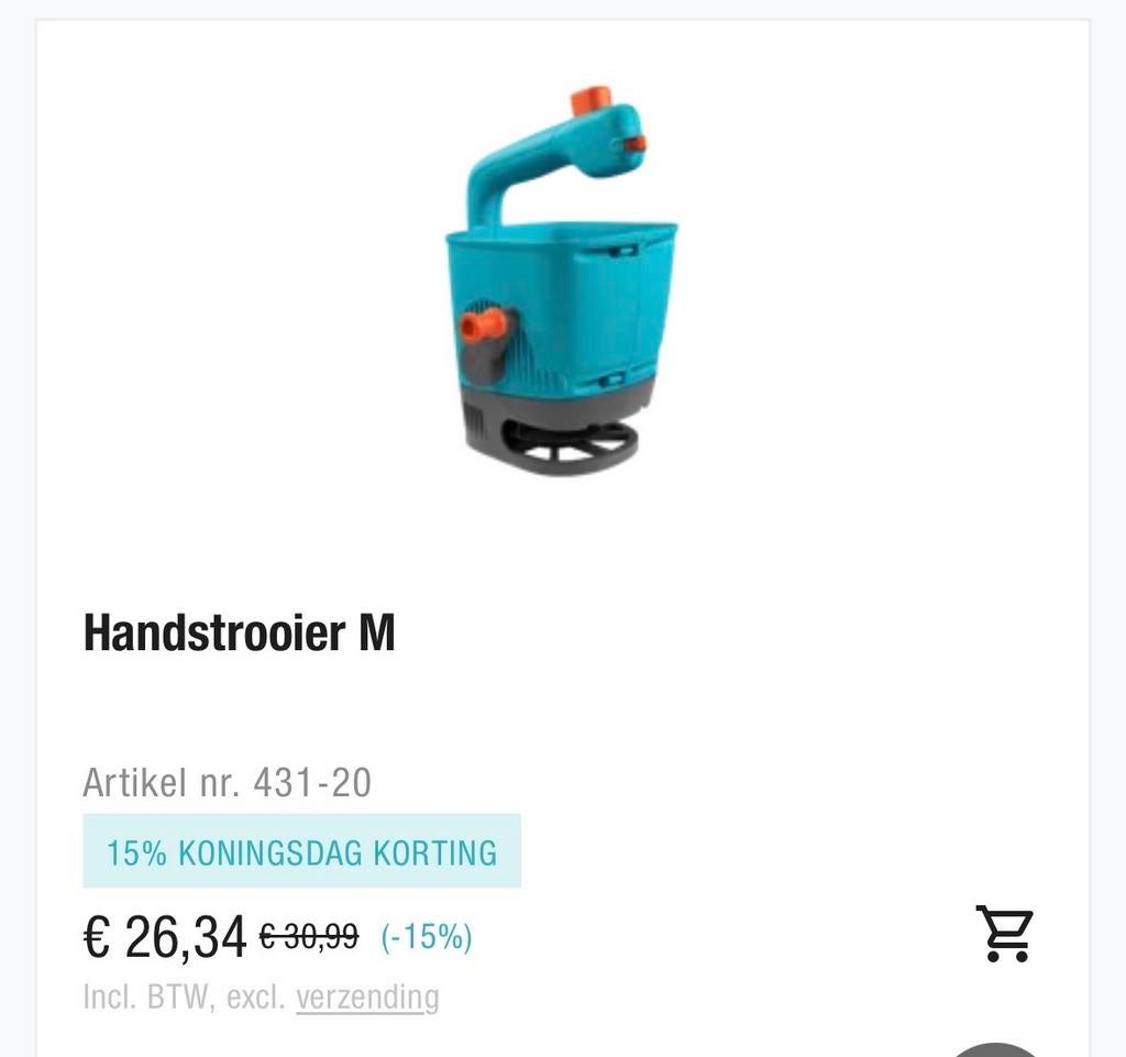 Gardena Handstrooier M - Voor zaden, mest en zout, Tuin en Terras, Ophalen, Zo goed als nieuw, Overige soorten