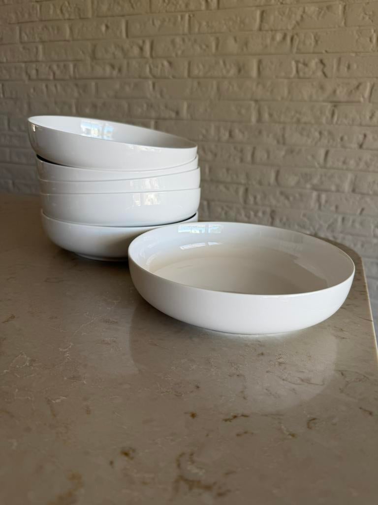 6 Hema diepe borden wit, Nieuw, Ophalen of Verzenden, Bord(en), Overige stijlen