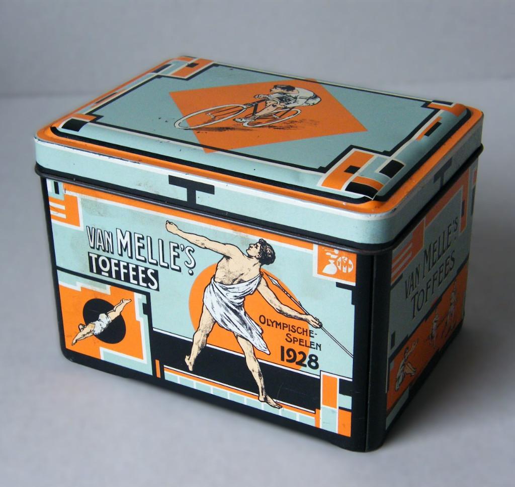 Van Melle blikje Olympische spelen 1928, Ophalen of Verzenden, Gebruikt, Overige