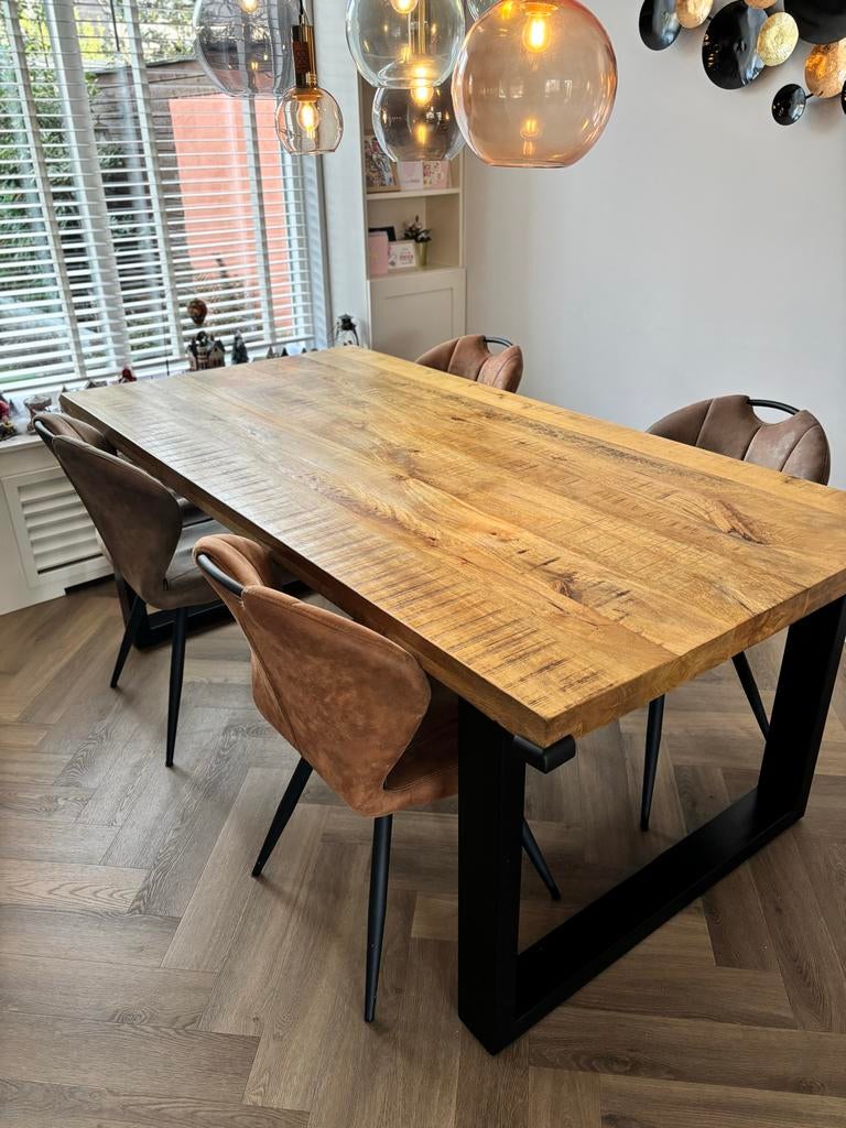 Tafel Trevor Leenbakker Mangohout 200x100 cm, Gebruikt, 100 tot 150 cm, Ophalen of Verzenden, 150 tot 200 cm