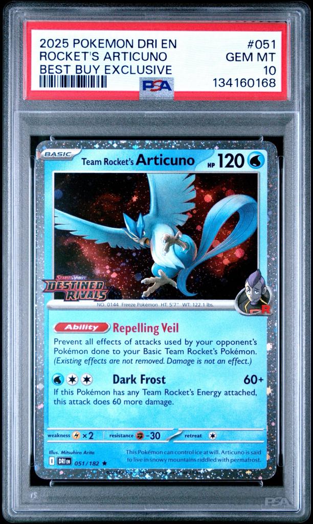 Team Rocket's Articuno PSA 10 GEM MT Pokemon Kaart, Ophalen of Verzenden, Nieuw, Losse kaart