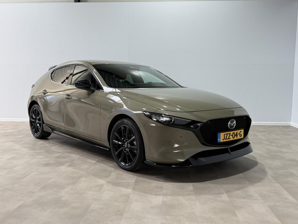 Mazda 3 2.0 e-SkyActiv-X M Hybrid 186 Nagisa Aero Pakket, Auto's, Mazda, Euro 6, Leder en Stof, Origineel Nederlands, Adaptive Cruise Control