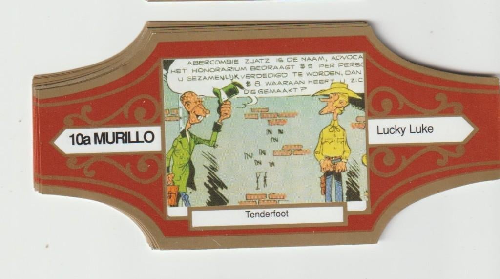 reeks  5455     lucky luke      1-10    sigarenbanden, Ophalen of Verzenden, Zo goed als nieuw, Sigarenbandjes