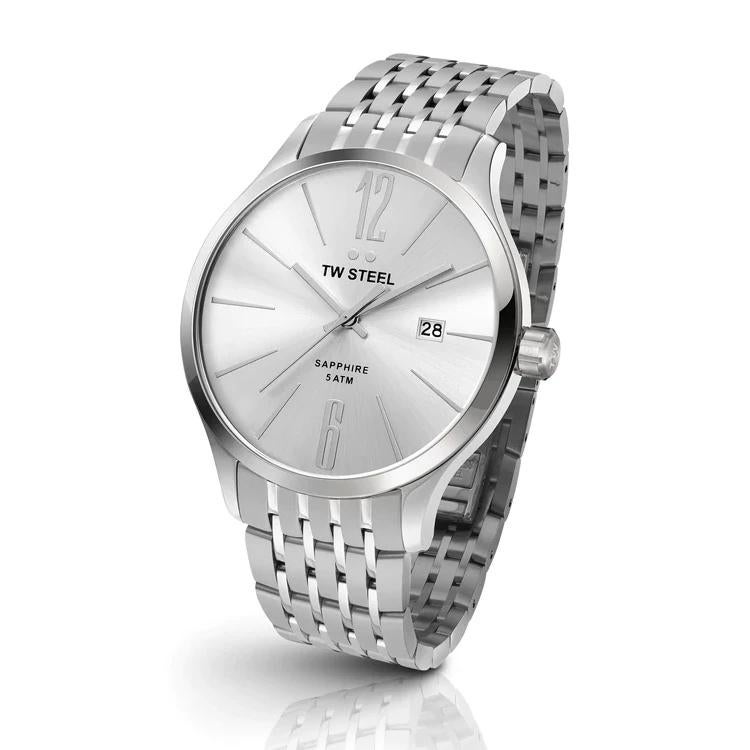 TW Steel Sapphire 5ATM Heren Polshorloge. Als nieuw! 45mm, Overige merken, Gebruikt, Staal, Polshorloge