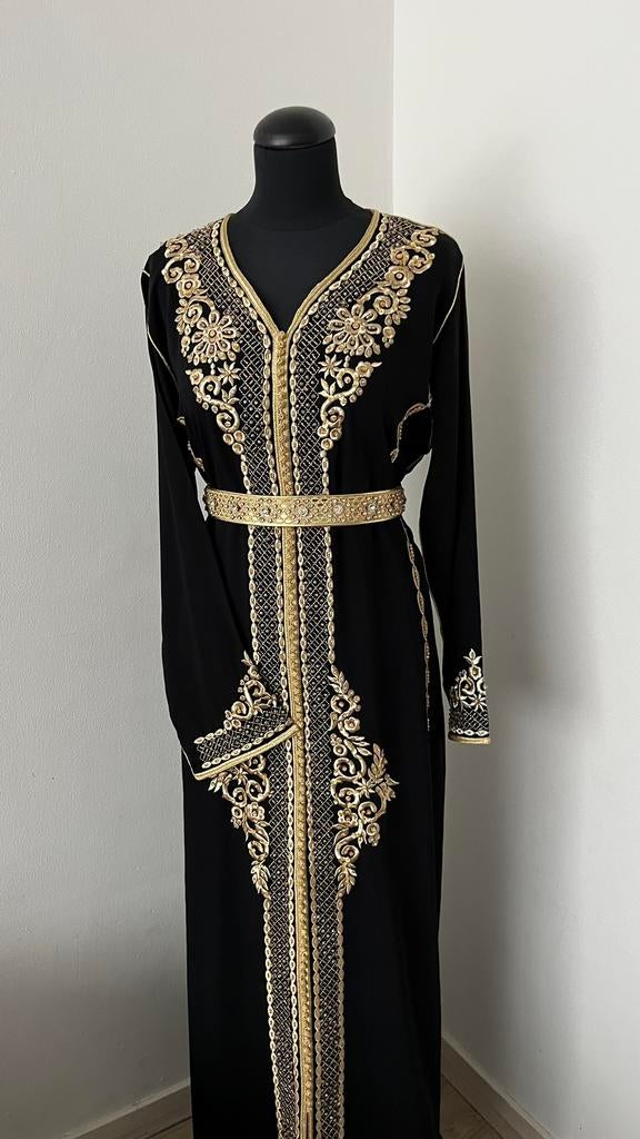 Caftan Marokkaanse jurk, Kleding | Dames, Gelegenheidskleding, Maat 38/40 (M), Overige typen, Zwart, Nieuw