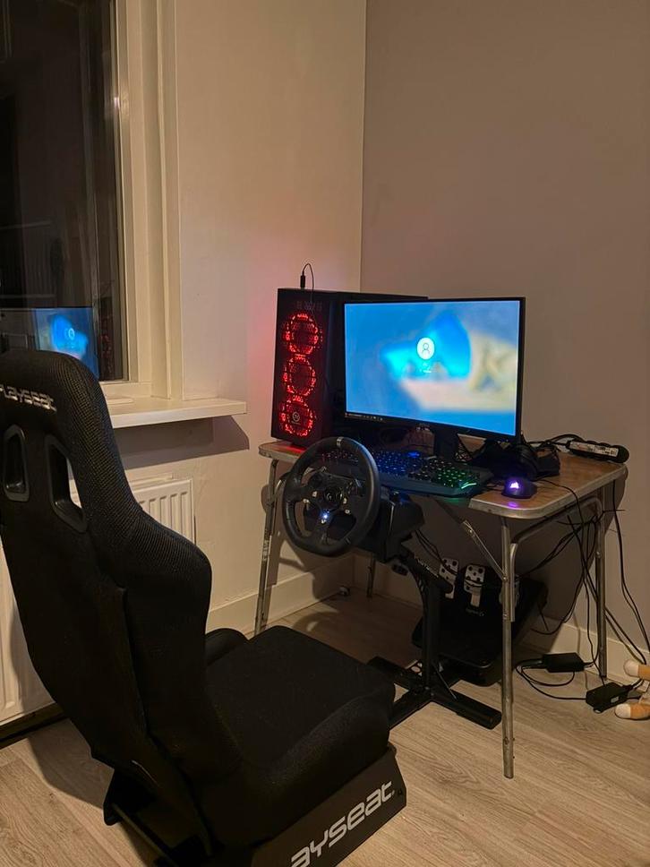 Simrace setup met game pc, playseat en logitech g920 set, Computers en Software, Desktop Pc's, Ophalen of Verzenden