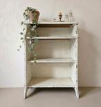 🌿Vintage houten open kastje brocante bijzetkastje sleets, Ophalen of Verzenden