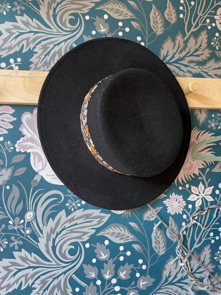 Scotch & Soda Boho Hoed - Zwart, One Size, Nieuwstaat, Ophalen of Verzenden, Zo goed als nieuw, One size fits all, Hoed