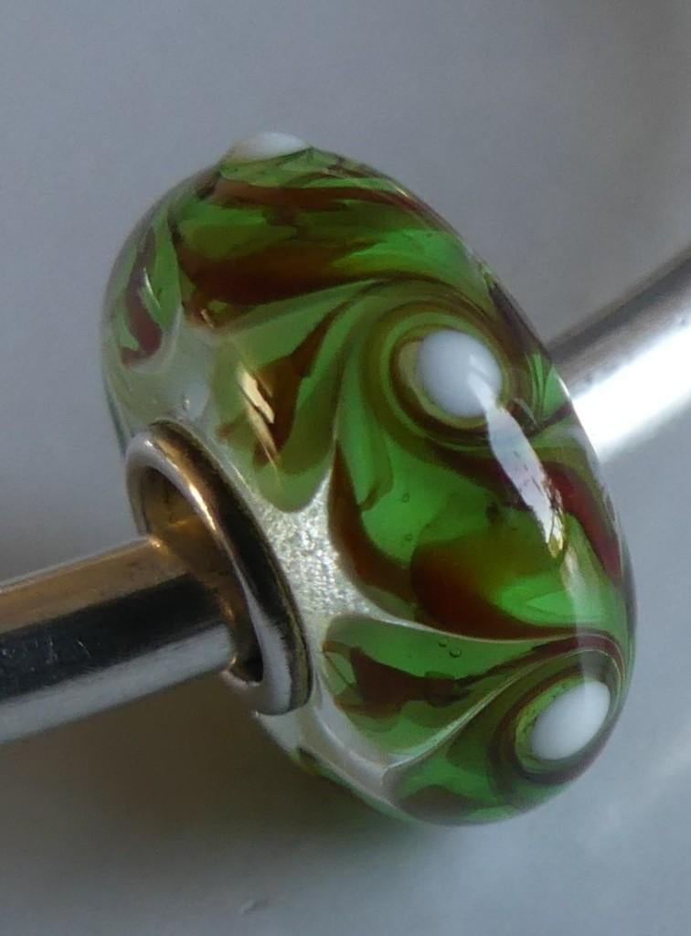 Trollbeads GROENE UNIVERSAL UNIQUE bead, past ook op PANDORA, Sieraden, Tassen en Uiterlijk, Bedels, -, Verzenden, -, Zo goed als nieuw