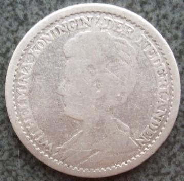 Zilveren kwartje: - 25 cent 1914., Postzegels en Munten, Munten | Nederland, Verzenden, Zilver, 25 cent, Koningin Wilhelmina