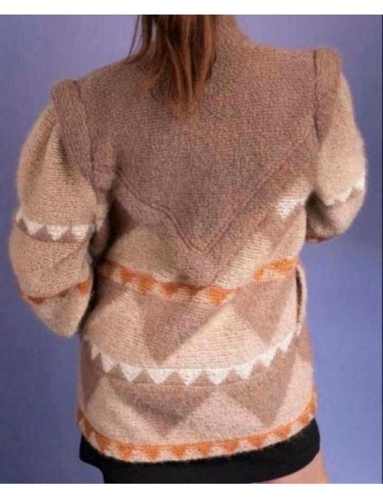 Escada Mohair Jacket vintage trendy Coat CARDIGAN western, Bruin, Maat 42/44 (L), Ophalen of Verzenden, Zo goed als nieuw