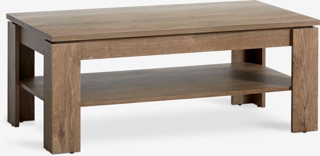 NIEUW IN DOOS salontafel donker eiken, 100 tot 150 cm, Nieuw, Minder dan 50 cm, Rechthoekig