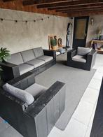 loungeset, zwart gebeitst, Tuin en Terras, Tuinsets en Loungesets, 4 zitplaatsen, Ophalen of Verzenden, Zo goed als nieuw, Loungeset