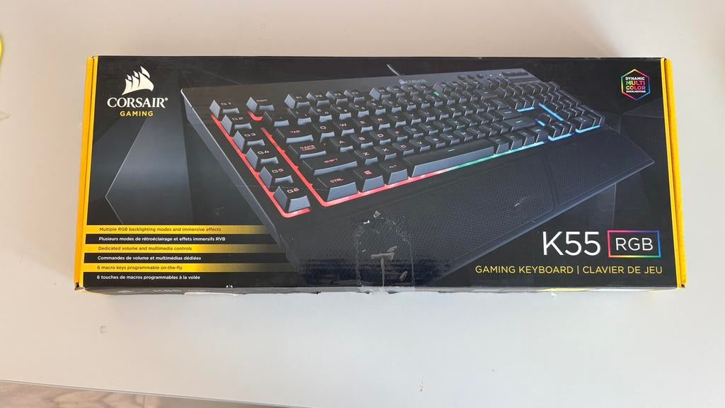 Corsair K55 RGB Pro toetsenboard, Computers en Software, Toetsenborden, Ophalen, Gaming toetsenbord, Zo goed als nieuw, Qwerty