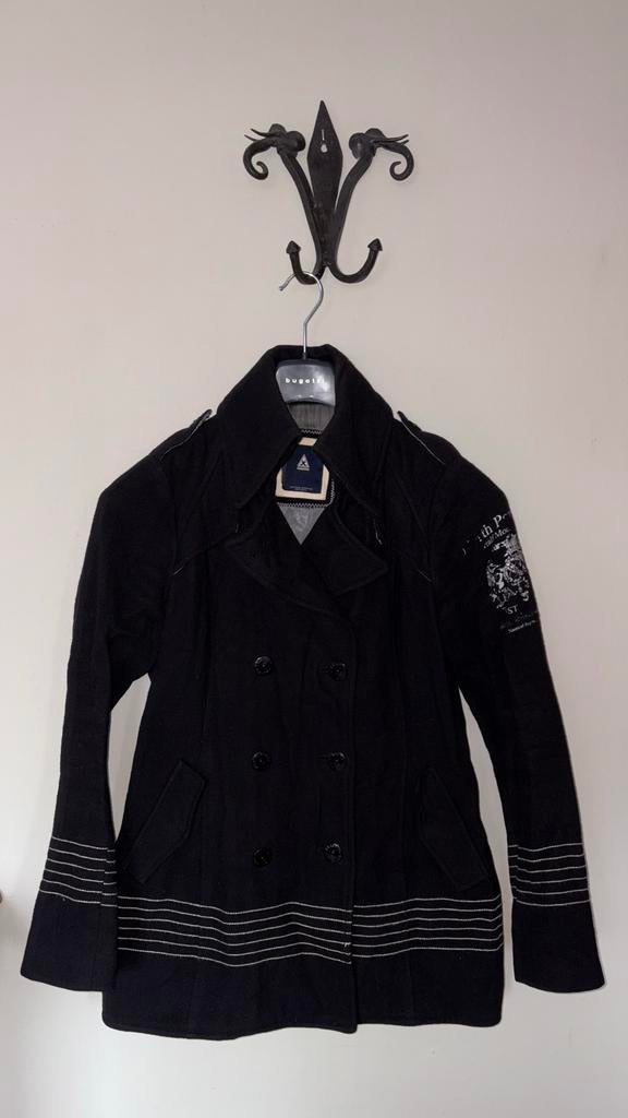 Gaastra wollen jas met witte stiksels - Maat 38/40, Kleding | Dames, Jassen | Winter, Ophalen of Verzenden, Gedragen, Maat 38/40 (M)