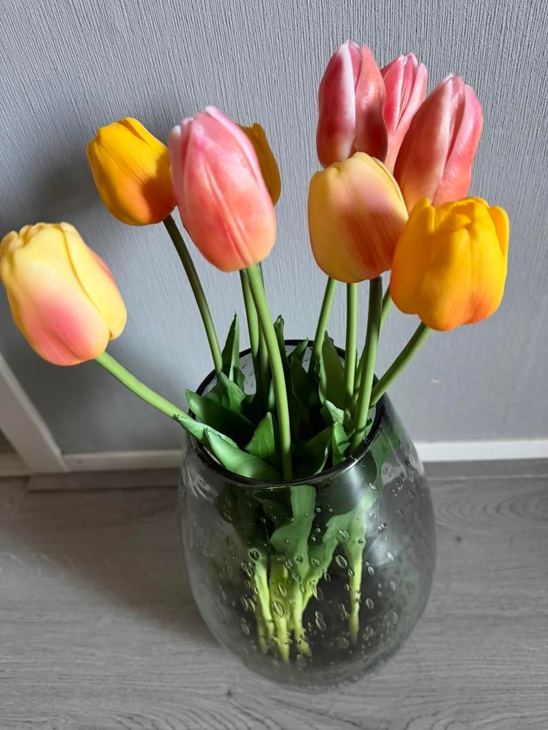 Kunstbloemen 10 tulpen, Verzenden, Zo goed als nieuw