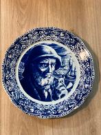 Groot Delfts Blauw bord, zeeman (171022), Ophalen of Verzenden